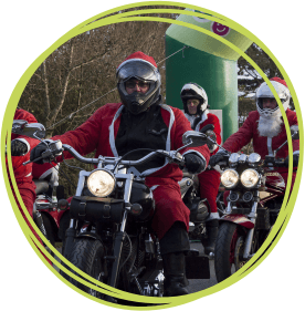 Santas on a Bike at Little Harbour